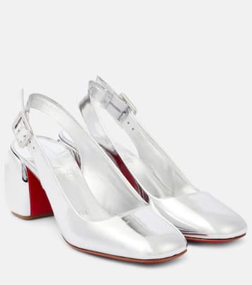 Minny 70 metallic leather slingback pumps | Christian Louboutin