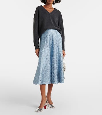 Minny 70 metallic leather slingback pumps | Christian Louboutin