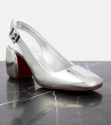 Minny 70 metallic leather slingback pumps | Christian Louboutin