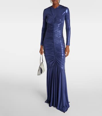 Ruched lamé gown | Norma Kamali