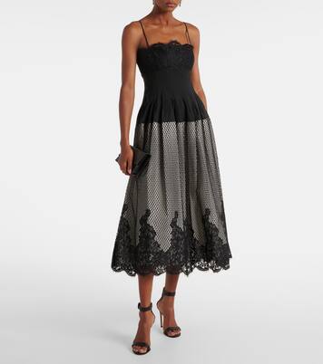 Robe midi Katelyn en dentelle et coton mélangé | Simkhai