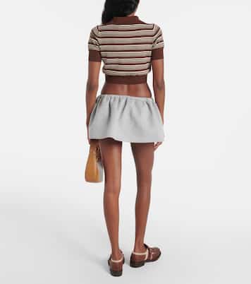 Mini-jupe en coton à logo | Miu Miu