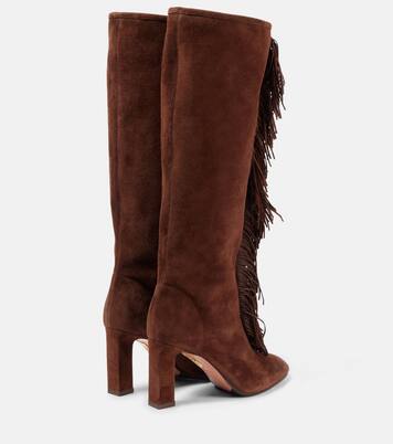 Botas altas Gytane 85 de ante con flecos | Aquazzura