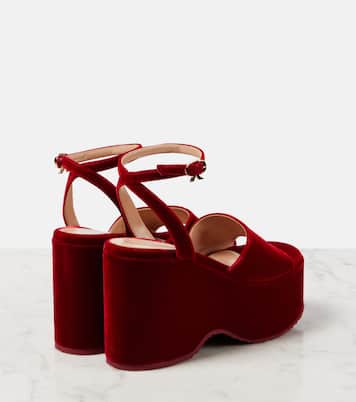 Velvet wedge sandals | Gianvito Rossi