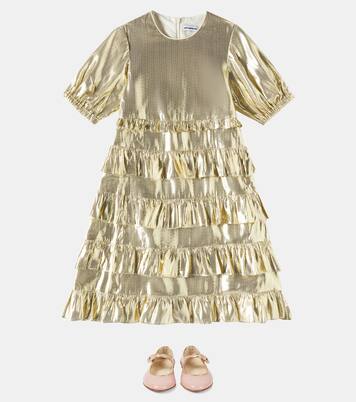 Lamé ruffled dress | Self-Portrait Kids