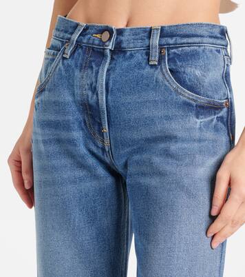 Jeans rectos de tiro medio | Prada