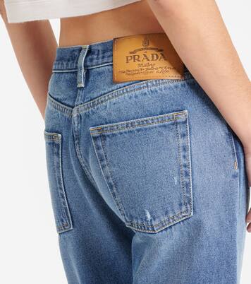 Jeans rectos de tiro medio | Prada