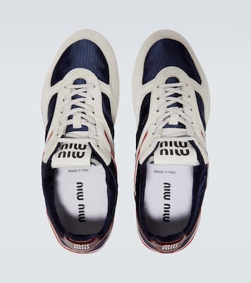 Gymnasium suede-trimmed sneakers | Miu Miu