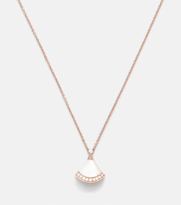 Divas' Dream 18kt rose gold necklace with mother-of-pearl diamonds | Bvlgari