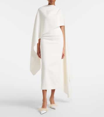 Floating Pearl 85 satin slingback pumps | Mach & Mach