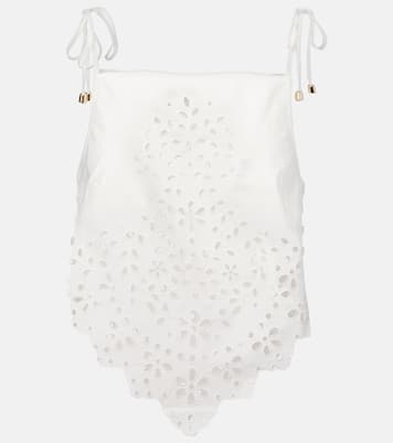 Embroidered cotton top | Self-Portrait