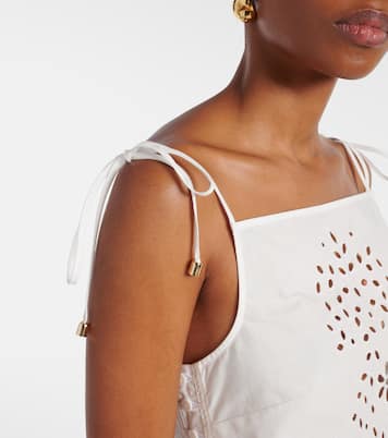 Embroidered cotton top | Self-Portrait