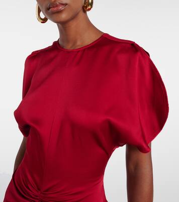 Abito midi in crêpe di raso | Victoria Beckham