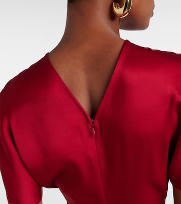 Abito midi in crêpe di raso | Victoria Beckham