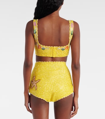 High-Rise Shorts Marina mit Kristallen | Clio Peppiatt