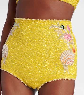 High-Rise Shorts Marina mit Kristallen | Clio Peppiatt
