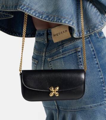 Skull Flower leather shoulder bag | McQueen