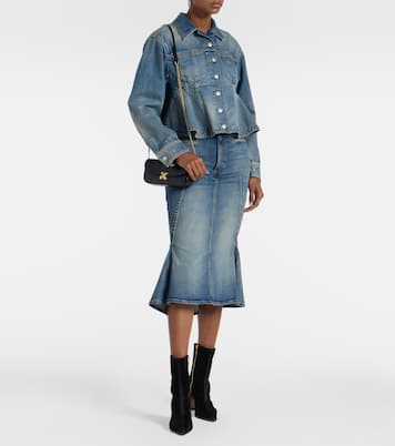 Skull Flower leather shoulder bag | McQueen