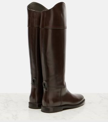 Botas altas de piel con cuentas Monili | Brunello Cucinelli