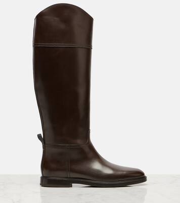 Botas altas de piel con cuentas Monili | Brunello Cucinelli