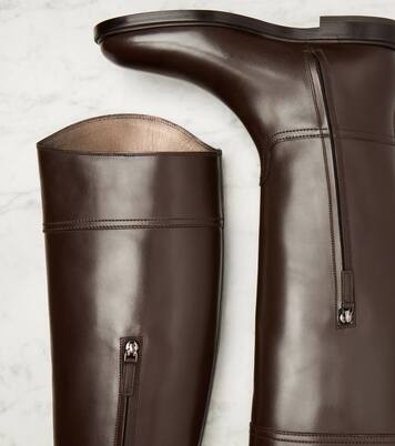 Botas altas de piel con cuentas Monili | Brunello Cucinelli
