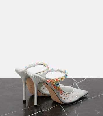 Bing Daisy 100 embellished mesh mules | Jimmy Choo