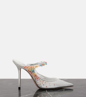 Bing Daisy 100 embellished mesh mules | Jimmy Choo