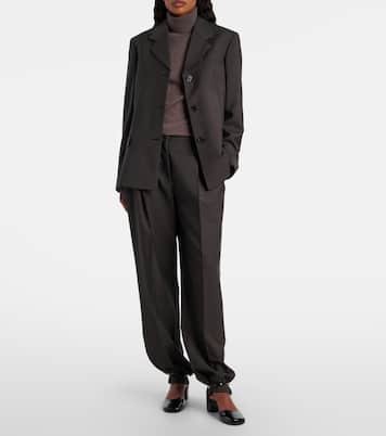 High-Rise-Hose Mikkela aus Wolle und Mohair  | The Row