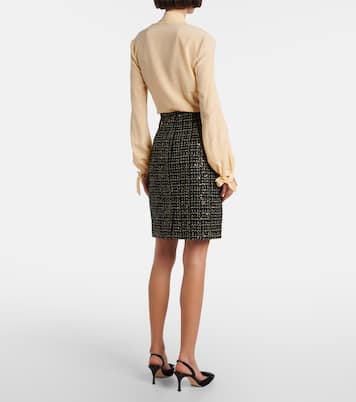 Bleistiftrock Ayaka aus Tweed mit Pailletten | Safiyaa