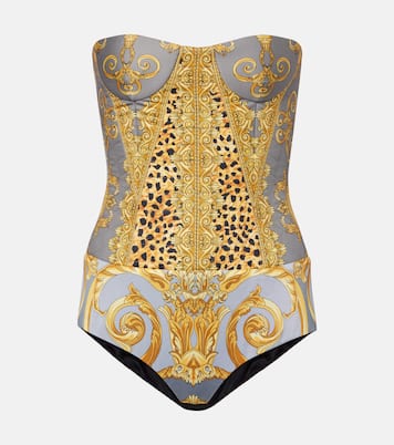 Printed cotton corset bodysuit | Versace