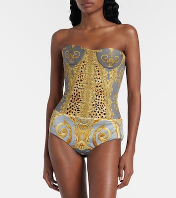 Printed cotton corset bodysuit | Versace