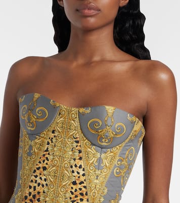 Printed cotton corset bodysuit | Versace