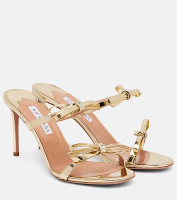 Sandalen Soave 85 aus Metallic-Lederimitat | Aquazzura