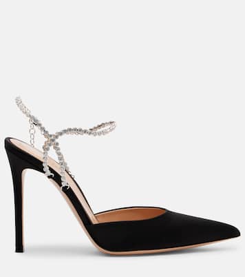 Crystal-embellished satin pumps | Gianvito Rossi