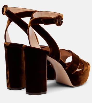 Sandali Sabrina 105 in velluto con plateau | Gianvito Rossi