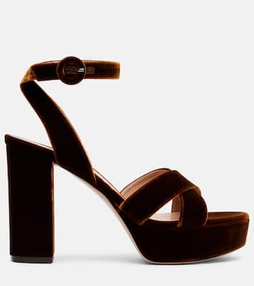 Sandali Sabrina 105 in velluto con plateau | Gianvito Rossi