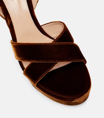 Sandali Sabrina 105 in velluto con plateau | Gianvito Rossi