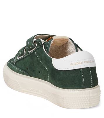 May School leather-trimmed suede sneakers | Golden Goose Kids