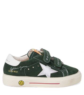 May School leather-trimmed suede sneakers | Golden Goose Kids