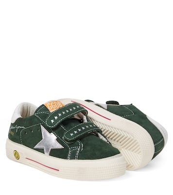 May School leather-trimmed suede sneakers | Golden Goose Kids