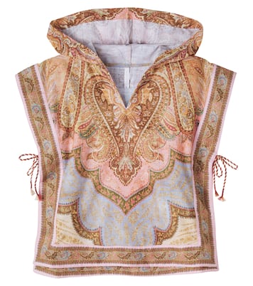 Awaken hooded cotton poncho | Zimmermann Kids