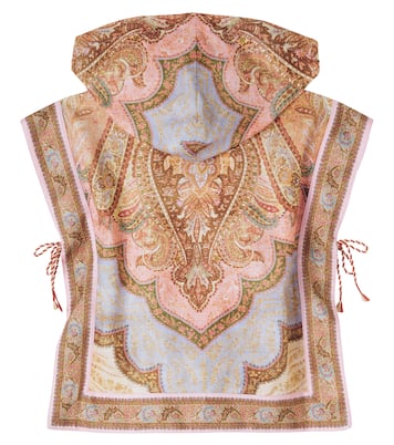 Awaken hooded cotton poncho | Zimmermann Kids