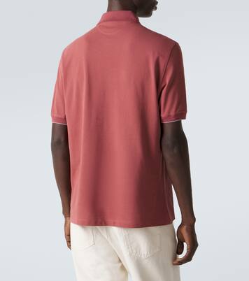Polo in cotone piqué con logo | Brunello Cucinelli