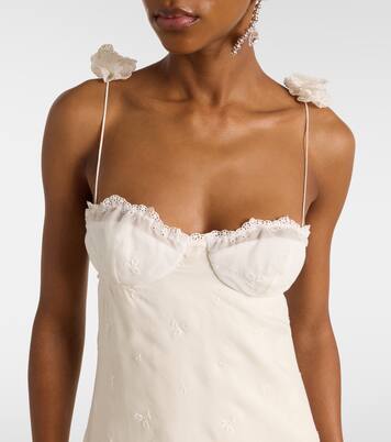 Vestido midi de mezcla de seda, lana y algodón bordado | Magda Butrym