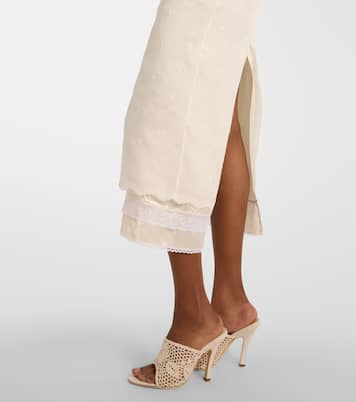 Vestido midi de mezcla de seda, lana y algodón bordado | Magda Butrym