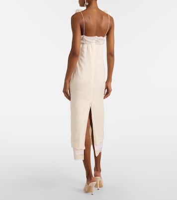 Vestido midi de mezcla de seda, lana y algodón bordado | Magda Butrym