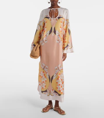 Maxikleid Twin Flame aus Seiden-Twill | La DoubleJ