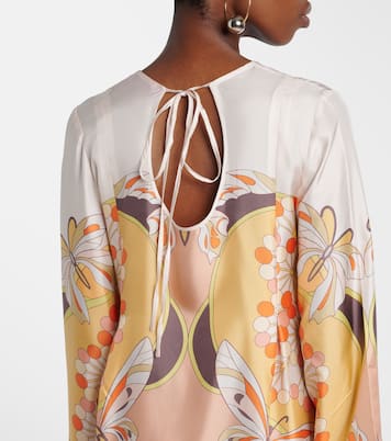 Maxikleid Twin Flame aus Seiden-Twill | La DoubleJ