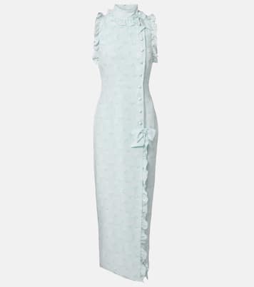 Ruffled bow-detail silk maxi dress | Alessandra Rich