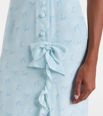 Ruffled bow-detail silk maxi dress | Alessandra Rich